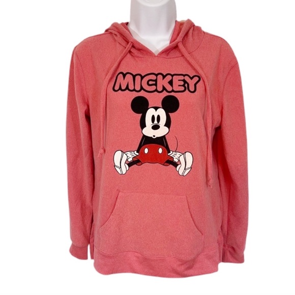 Disney Tops - Womens Disney Mickey Mouse Hoodie Sweater M Salmon